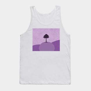 Purple tree on a purple hill illustration Tank Top